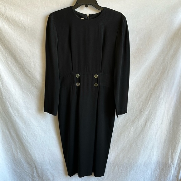Karin Stevens Dresses & Skirts - Vintage Karin Stevens black long sleeve dress, size 10
